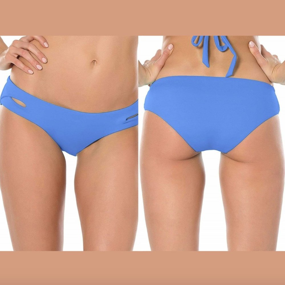 NEW Becca Keyhole Tab Side Hipster Bikini Bottoms Small